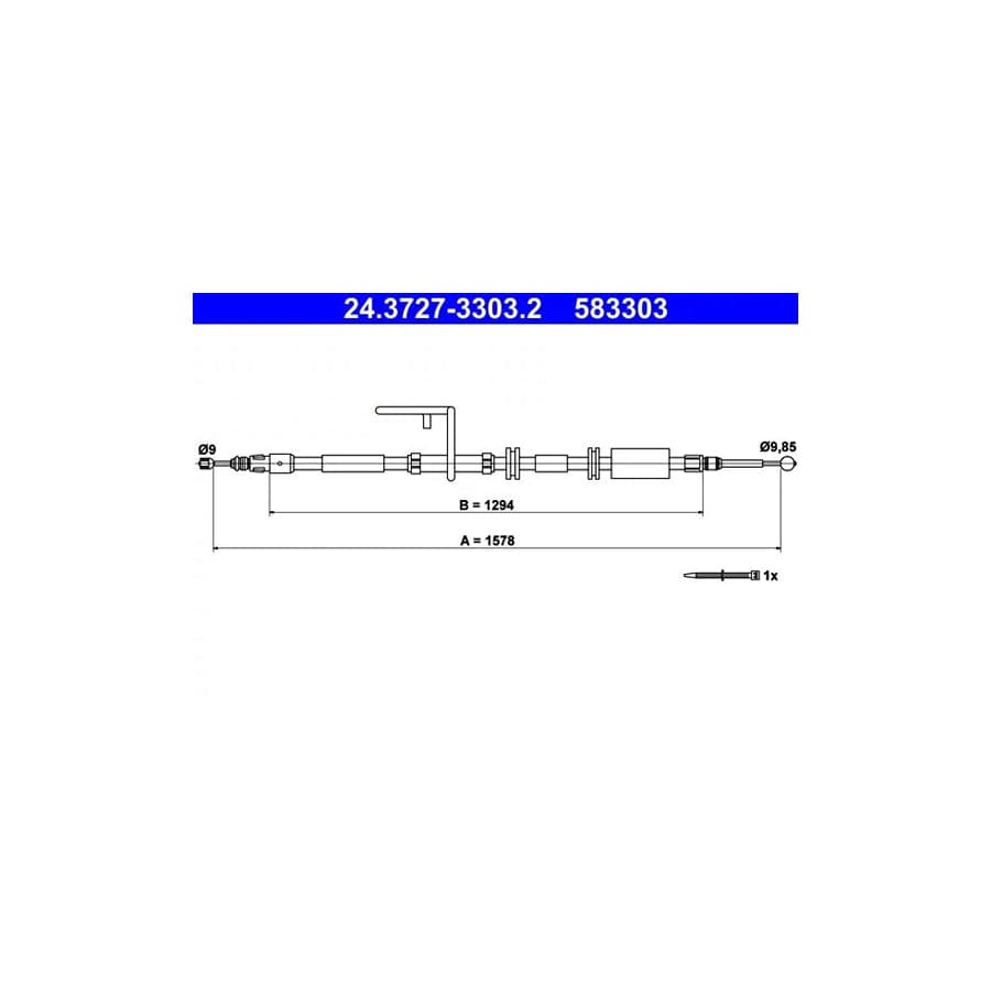 ATE 24.3727-3303.2 Hand Brake Cable for Land Rover Freelander