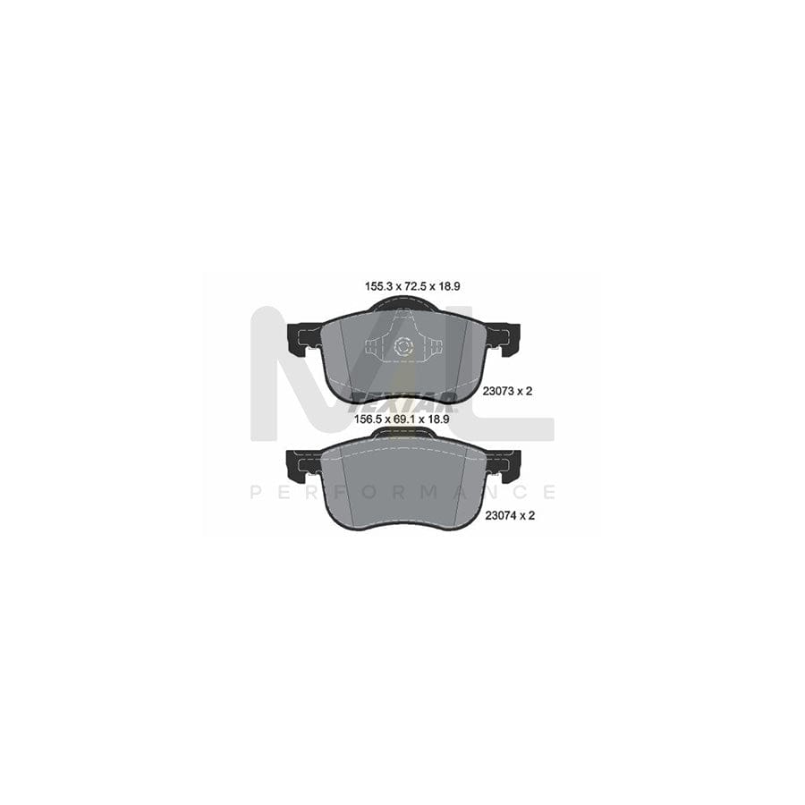 TEXTAR epad 2307381 Brake pad set not prepared for wear indicator