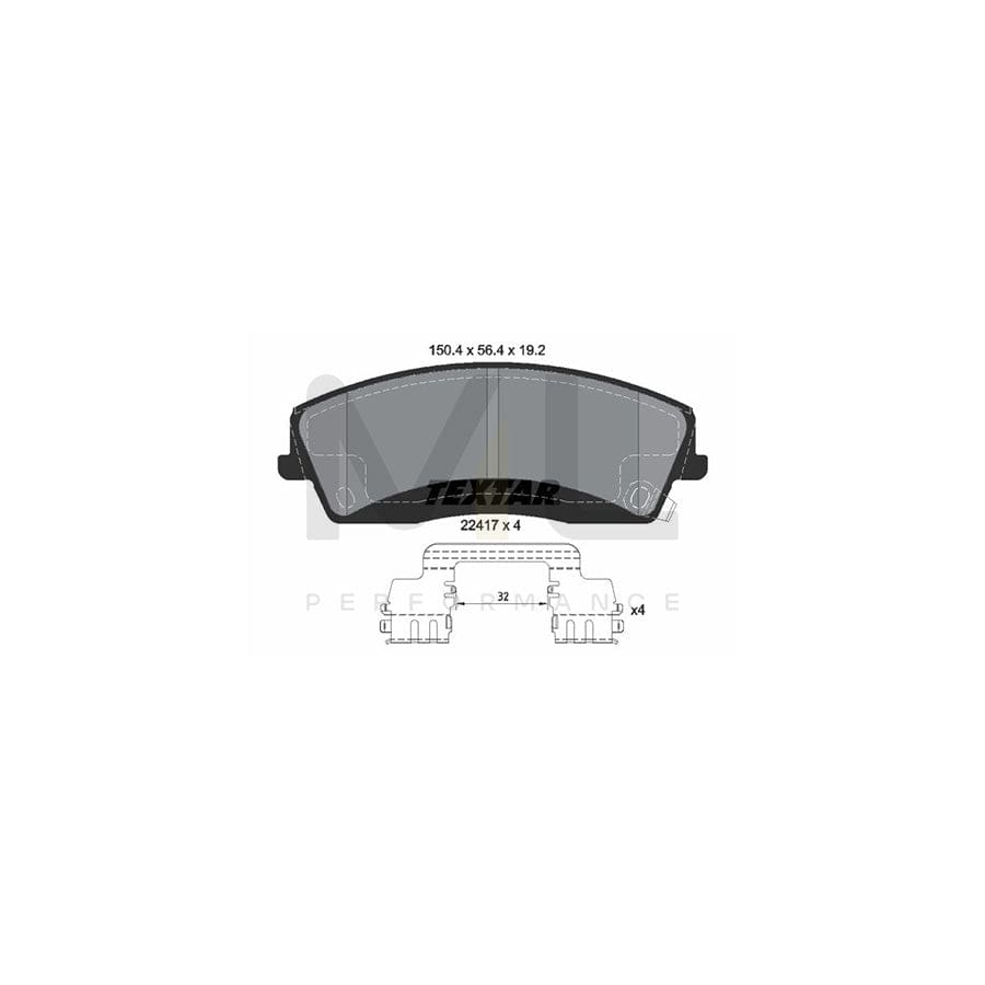 TEXTAR 2241701 Brake pad set with acoustic wear warning, with accessories
