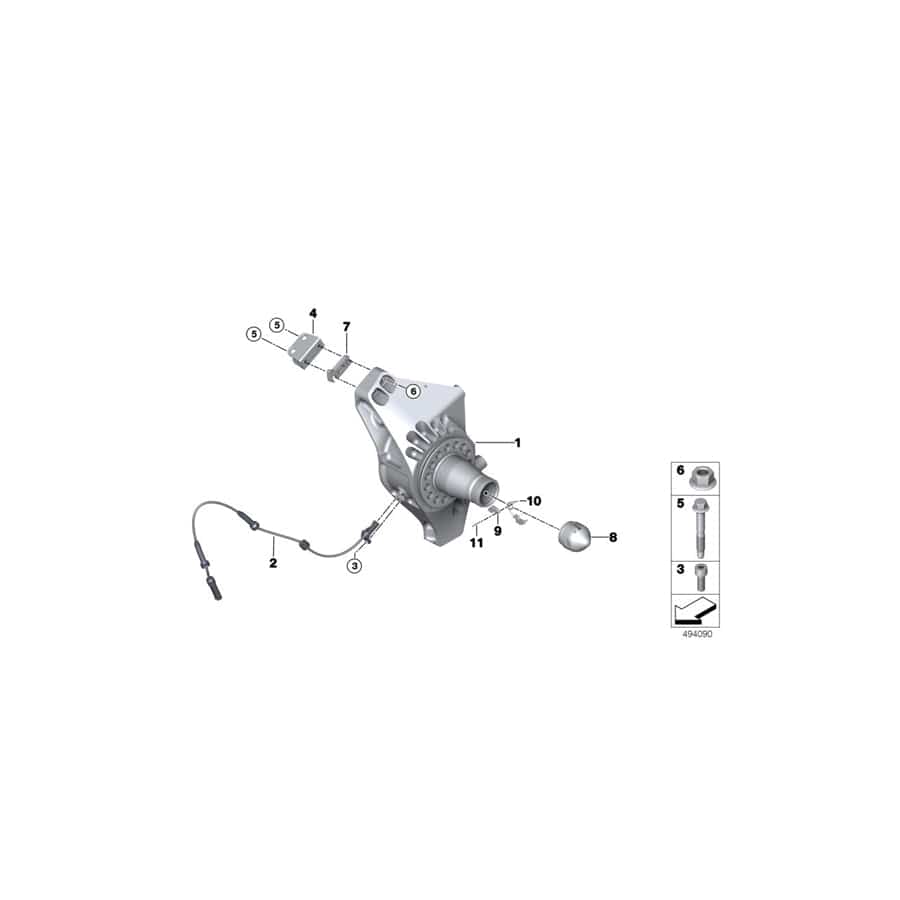 Genuine BMW 33408428639 Wheel Carrier, Rear Left EVO 2018 (Inc. M6 GT3)