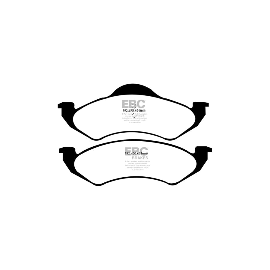 EBC PD06KF207 Dodge Durango Greenstuff Front Brake Pad & USR Disc Kit 2 | ML Performance UK Car Parts