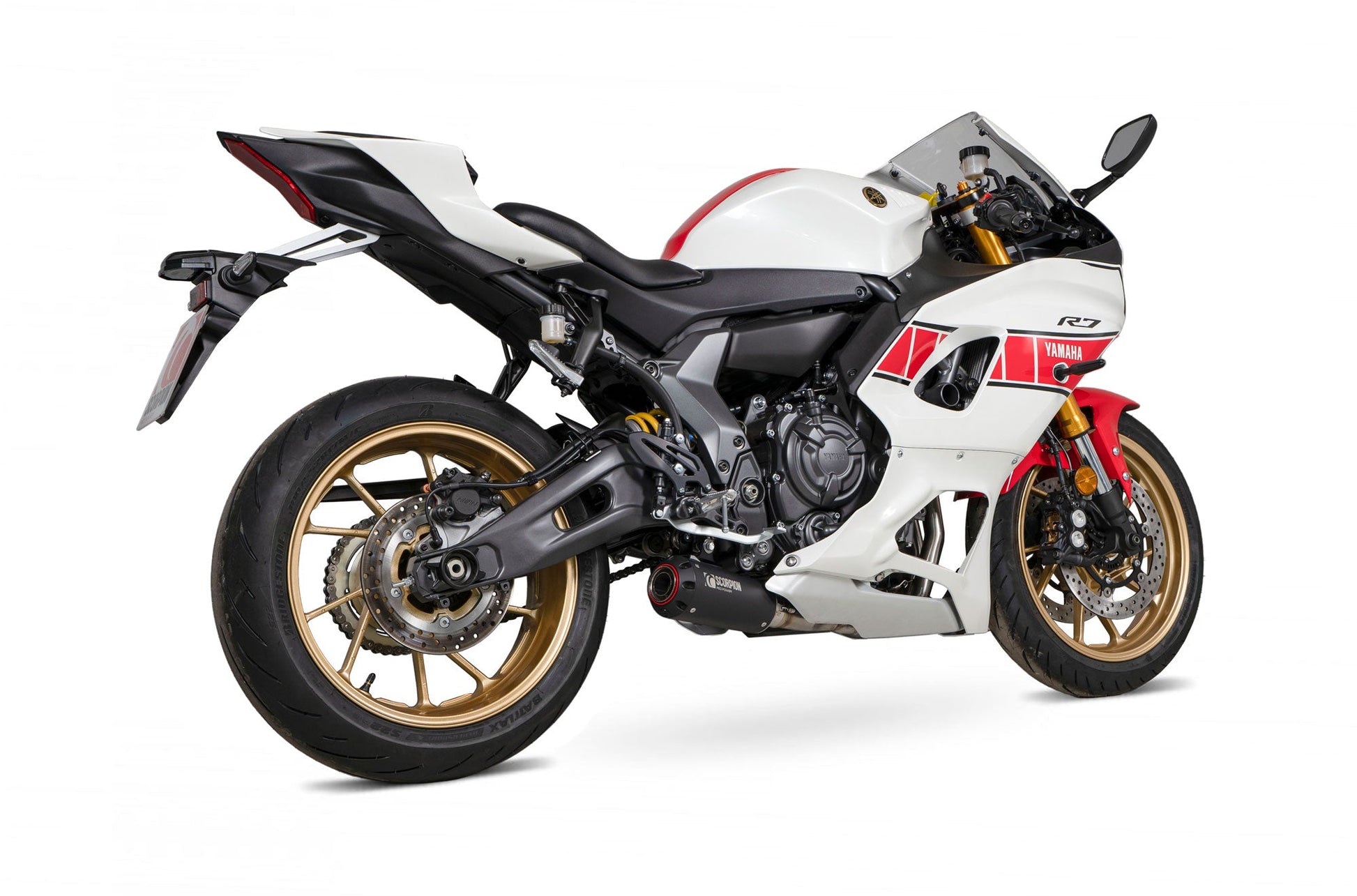 Scorpion PYA120SYSBCER Yamaha YZF R7 Red Power Full System - Black Ceramic Coated Sleeve | ML Performance UK UK