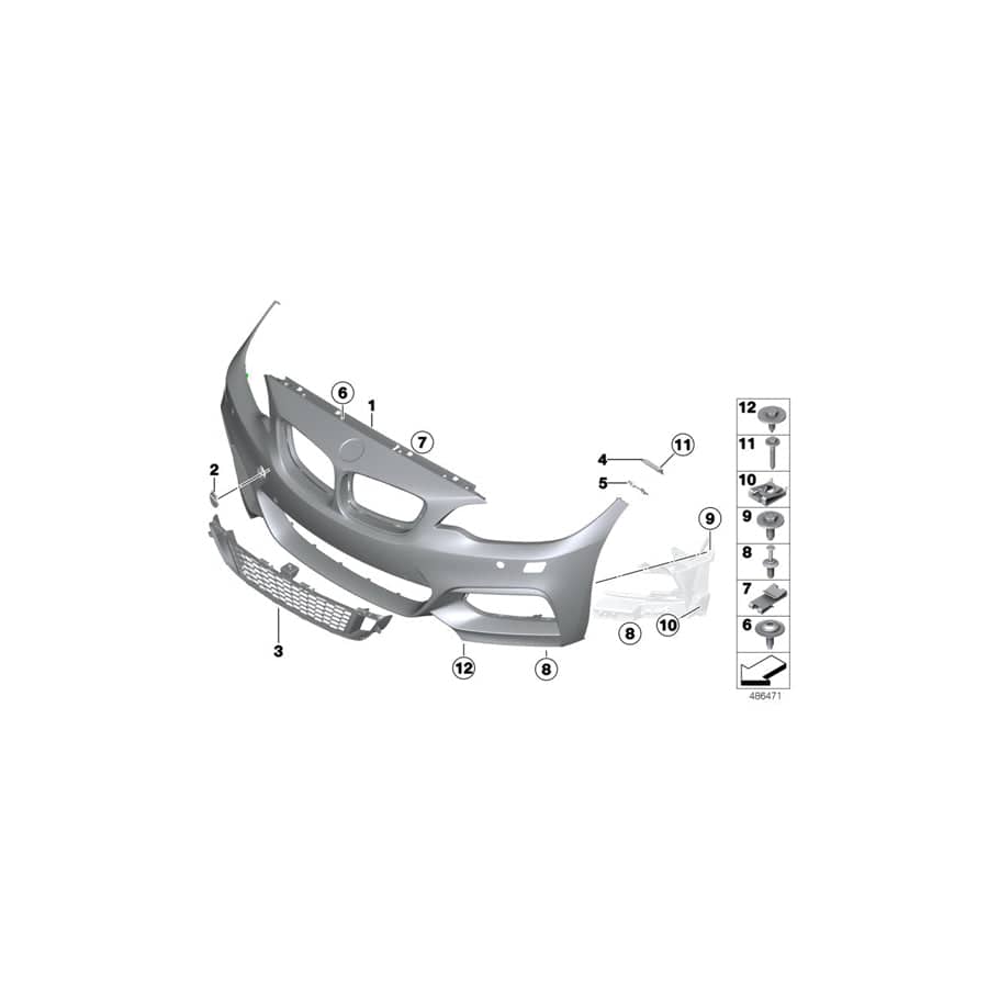 Genuine BMW 72158416542 Cover Panel Towing Belt Primed Front (Inc. M235i Racing)