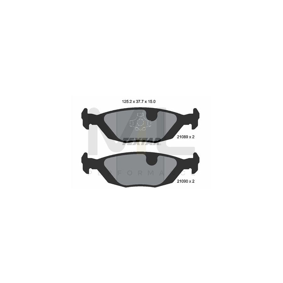 TEXTAR 2108902 Brake pad set not prepared for wear indicator