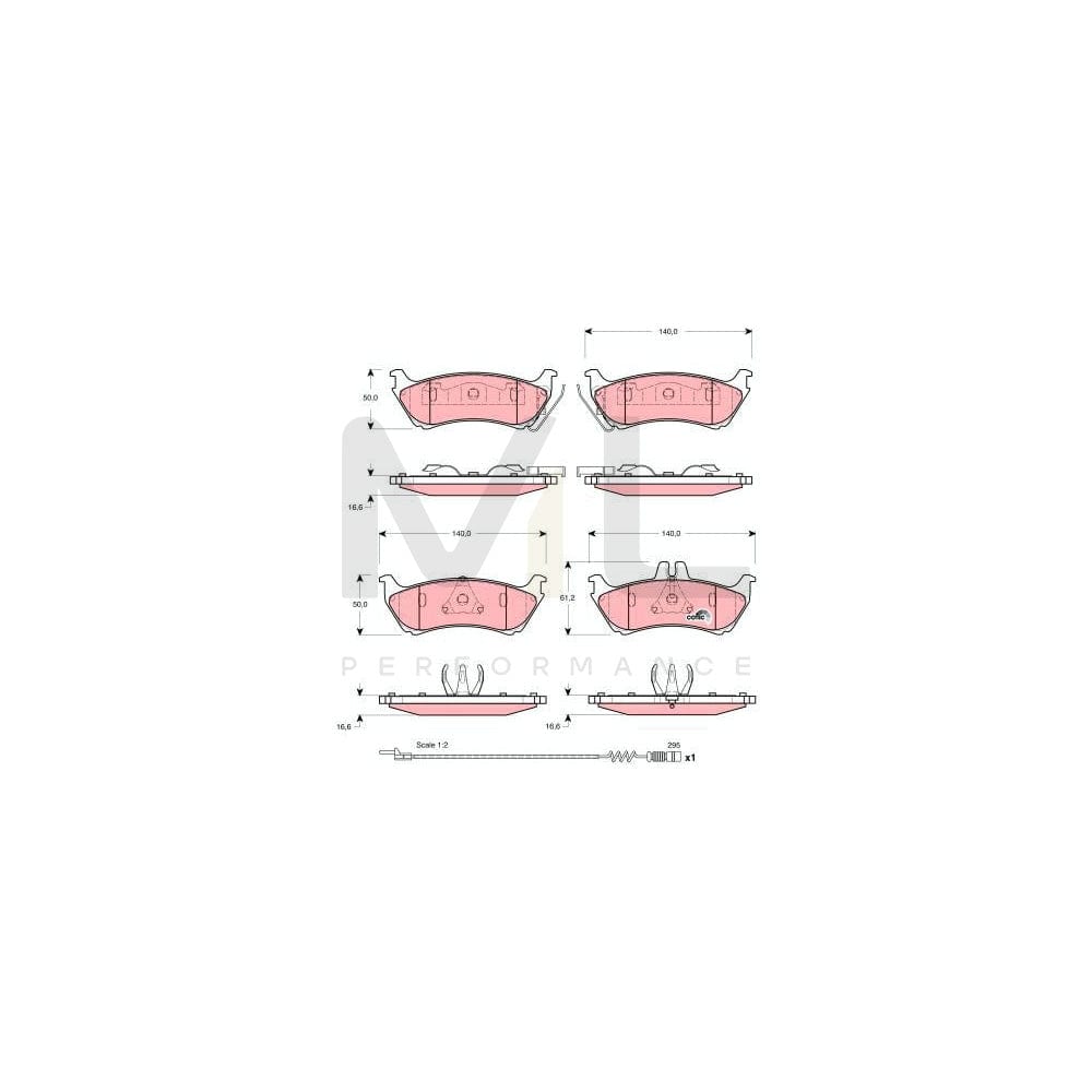 TRW Cotec Gdb1456 Brake Pad Set Suitable For Mercedes-Benz Ml-Class (W163) Incl. Wear Warning Contact