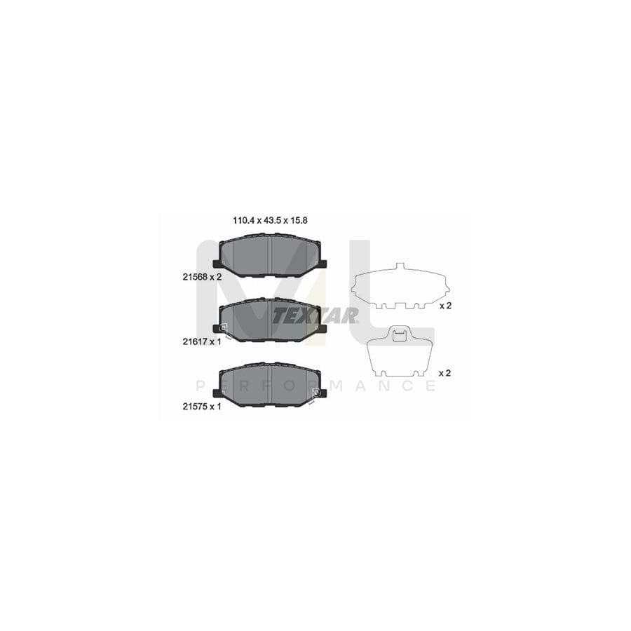 TEXTAR 2156801 Brake pad set for SUZUKI Jimny IV Off-Road (A6G) with acoustic wear warning