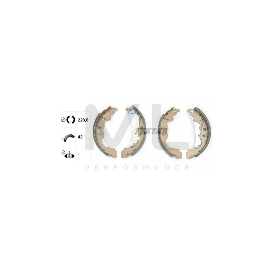 TEXTAR 91069300 Brake Shoe Set with handbrake lever