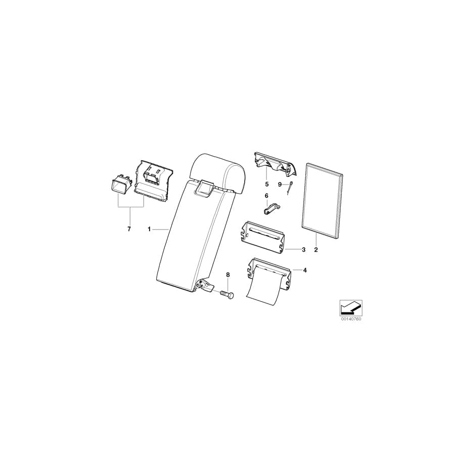 Genuine BMW 52207032830 E46 Cup Holder GRAU (Inc. 325xi, 320d & 330d)