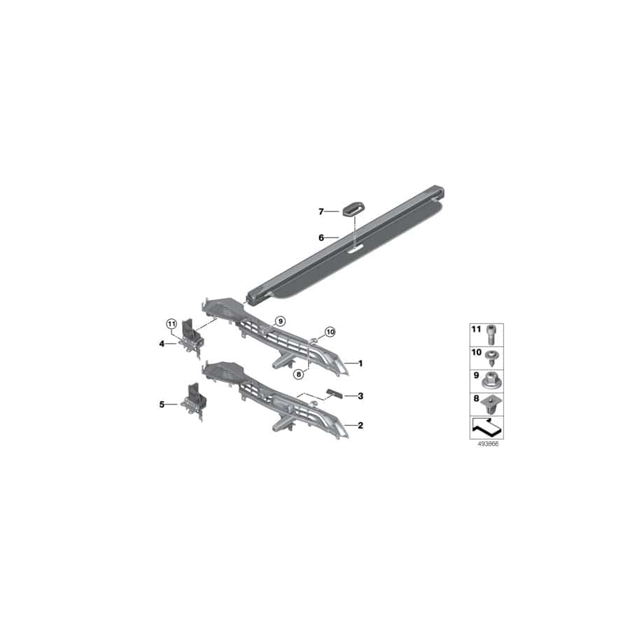 Genuine BMW 51479479531 G05 Clip, Waistrail, Left SCHWARZ (Inc. X5)
