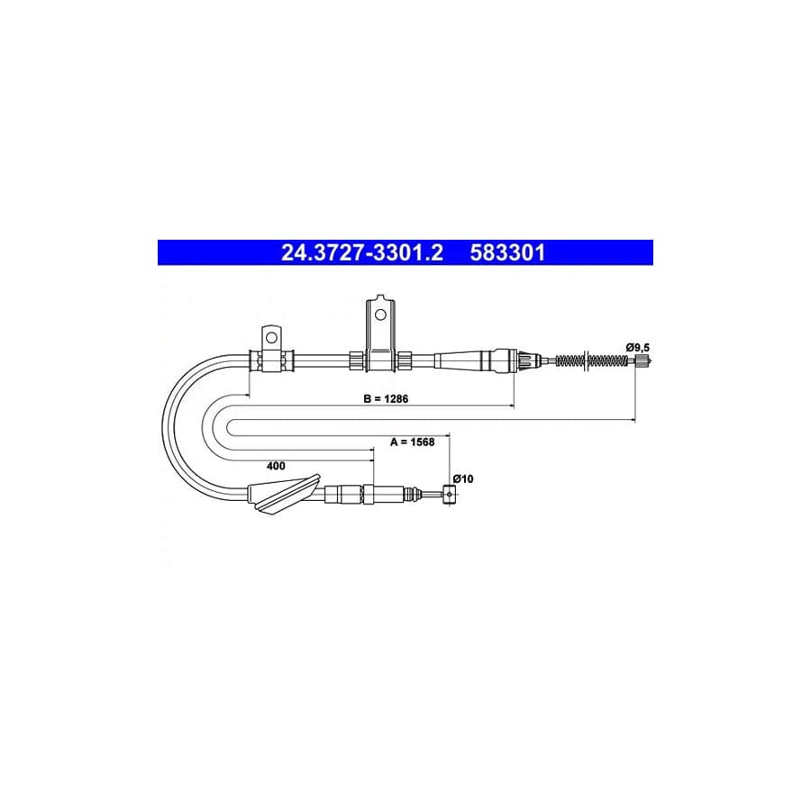 ATE 24.3727-3301.2 Hand Brake Cable for Land Rover Freelander