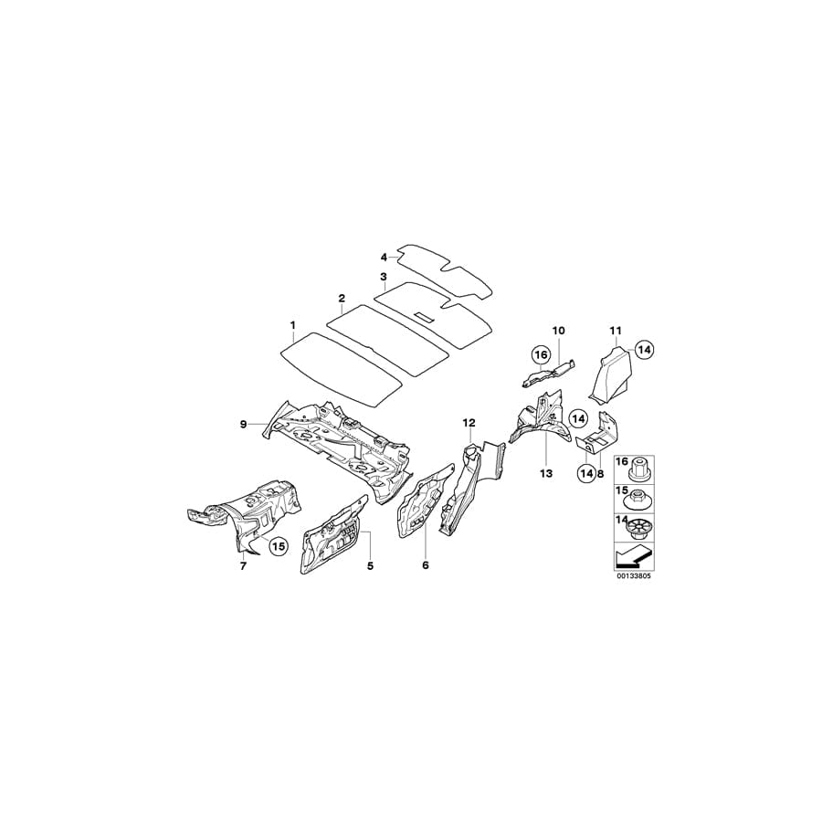 Genuine BMW 51477054319 E83 Sound Insulation F Left Vent Louver (Inc. X3)