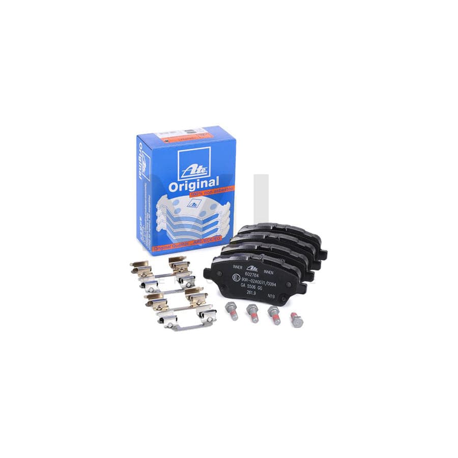 ATE 13.0460-2784.2 Brake pad set excl. wear warning contact, not prepared for wear indicator, with brake caliper screws, with accessories