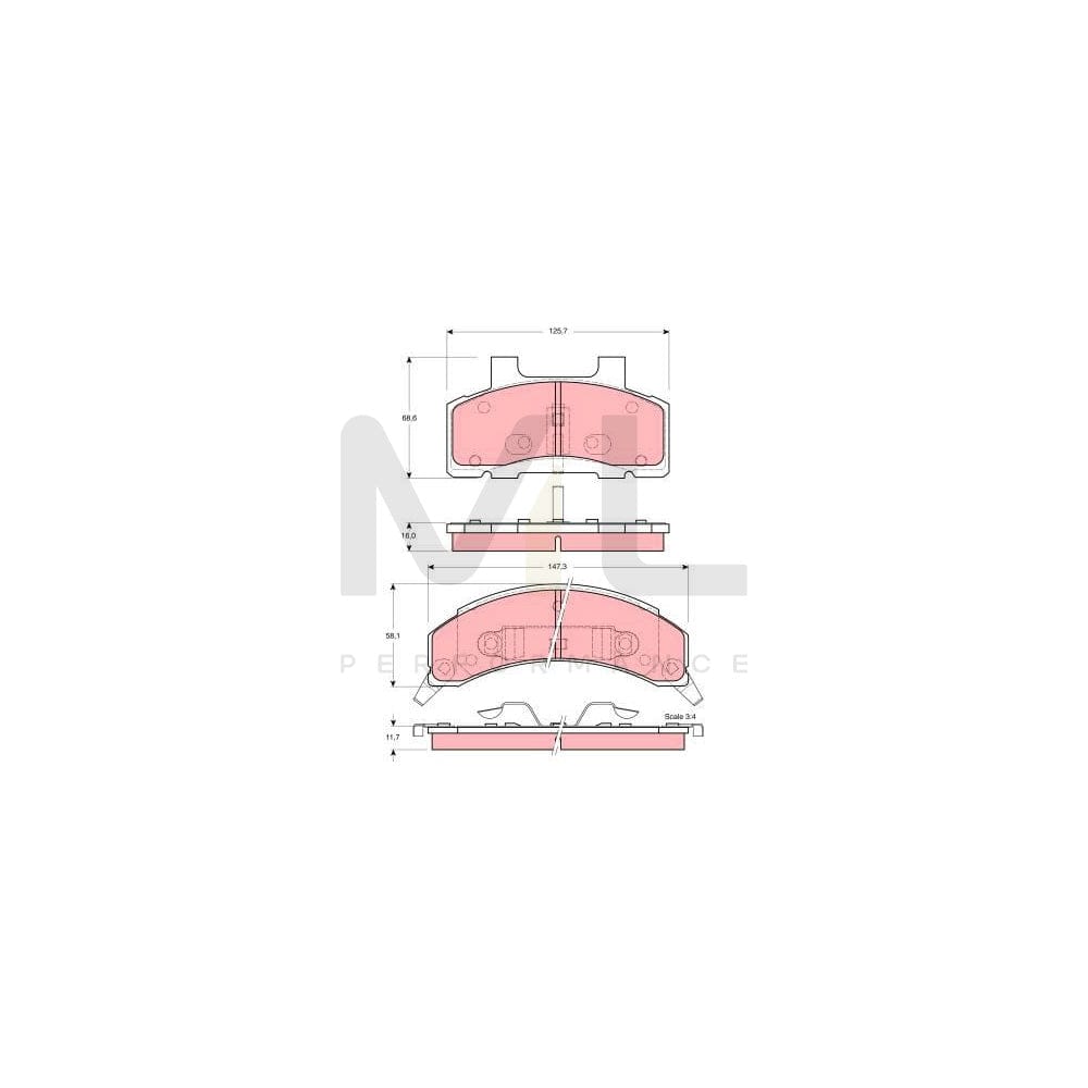 TRW Gdb4005 Brake Pad Set Incl. Wear Warning Contact
