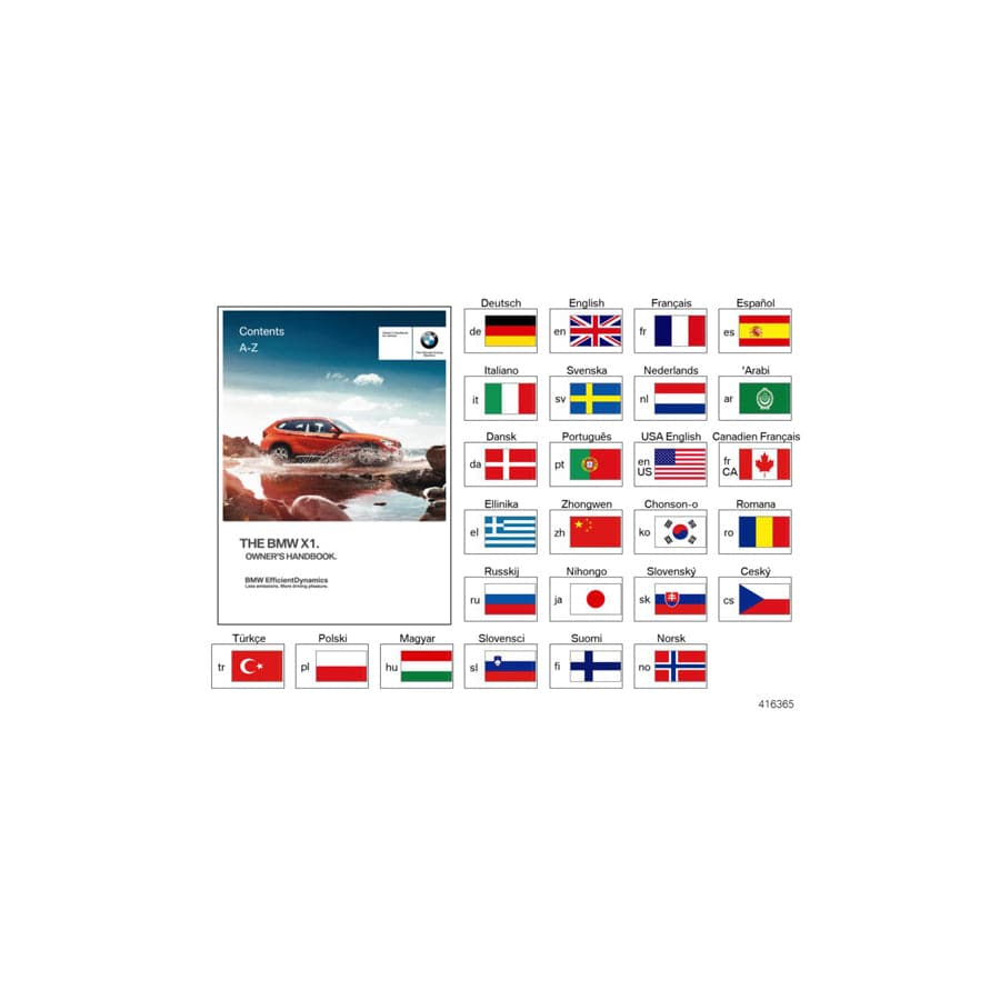 Genuine BMW 01402954959 Owner's Manual For E84 W/O Idrive RU (Inc. X1 28iX, X1 16i & X1 18d)