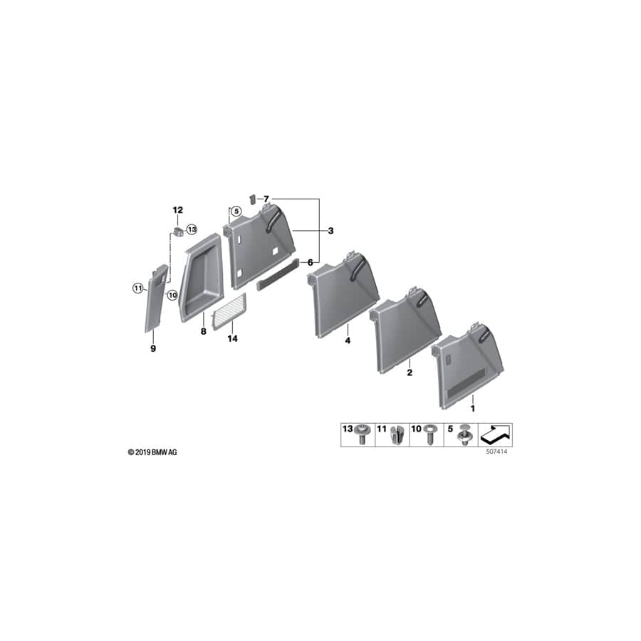 Genuine BMW 51479474813 G02 G01 Tension Strap SCHWARZ (Inc. X3)