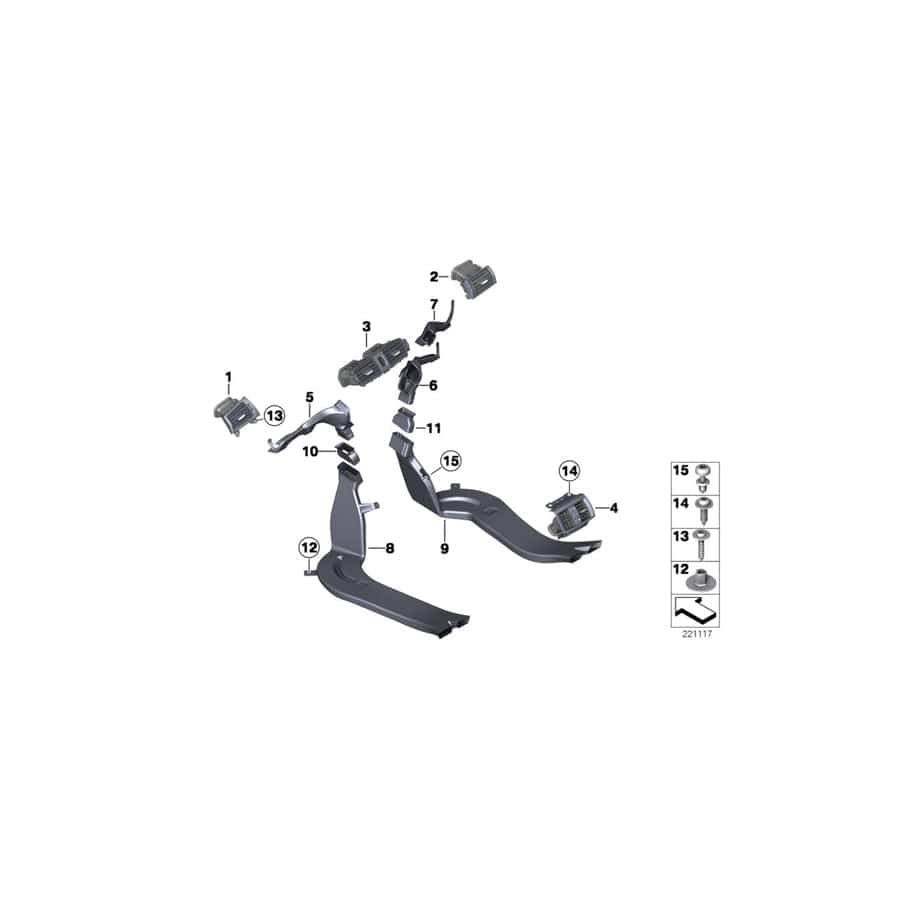 Genuine BMW 64229176631 F25 F26 Intermediate Piece, Left (Inc. X3 &  X4 M40iX)