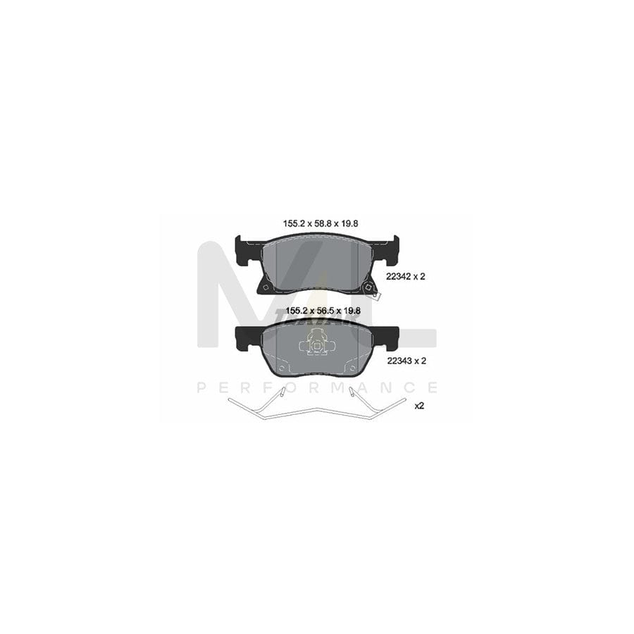TEXTAR 2234201 Brake pad set with acoustic wear warning