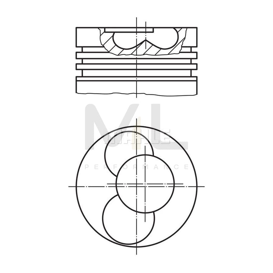 MAHLE ORIGINAL 030 91 01 Piston 81,26 mm, without cooling duct | ML Performance Car Parts