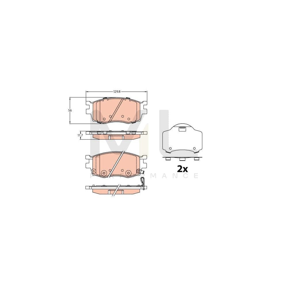 TRW Gdb3226 Brake Pad Set Prepared For Wear Indicator