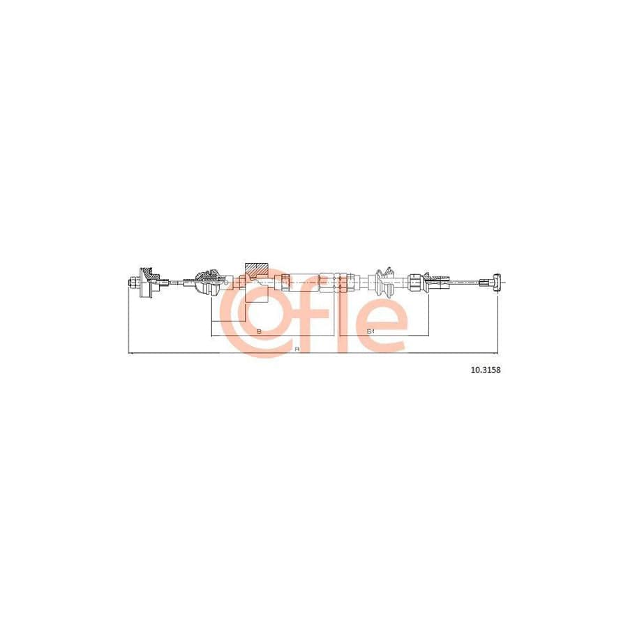 Cofle 10.3158 Clutch Cable for VW Polo