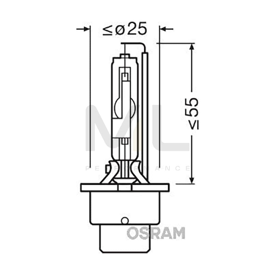 OSRAM XENARC ORIGINAL 66450 Bulb, spotlight D4R (gas discharge tube) 42V 35W P32d-6 4300K Xenon