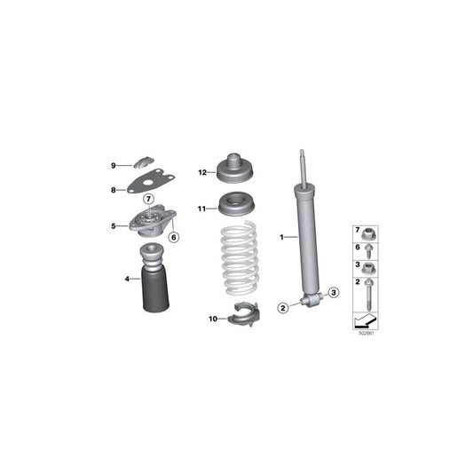 Genuine BMW 33526873768 F33 Shock Absorber, Rear (Inc. 428iX, 430iX & 440iX)