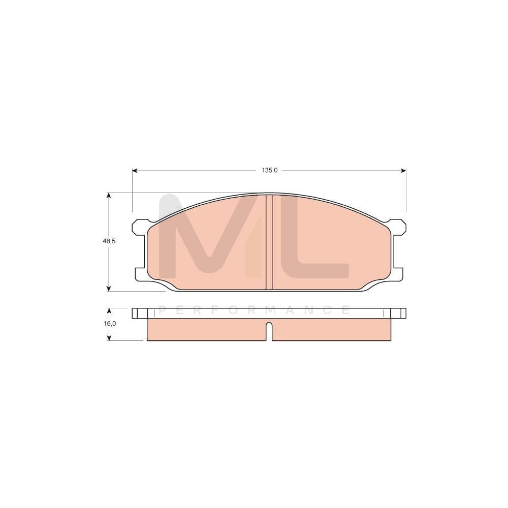TRW Gdb204 Brake Pad Set For Mitsubishi L300 / Delica Ii Van (L03_P) Not Prepared For Wear Indicator