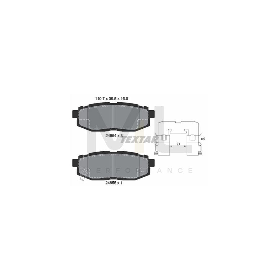 TEXTAR 2485401 Brake pad set with acoustic wear warning, with accessories