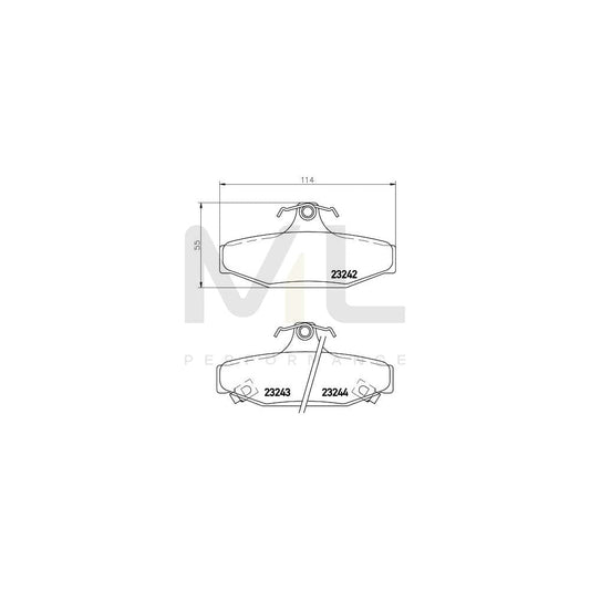 Hella 8DB 355 009-571 Brake Pad Set With Acoustic Wear Warning, With Brake Caliper Screws | ML Performance Car Parts