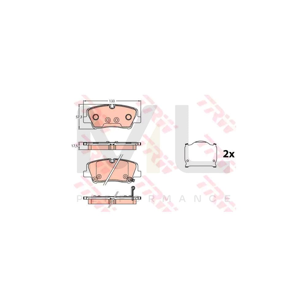 TRW Gdb3646 Brake Pad Set For Hyundai H350 With Acoustic Wear Warning, With Accessories