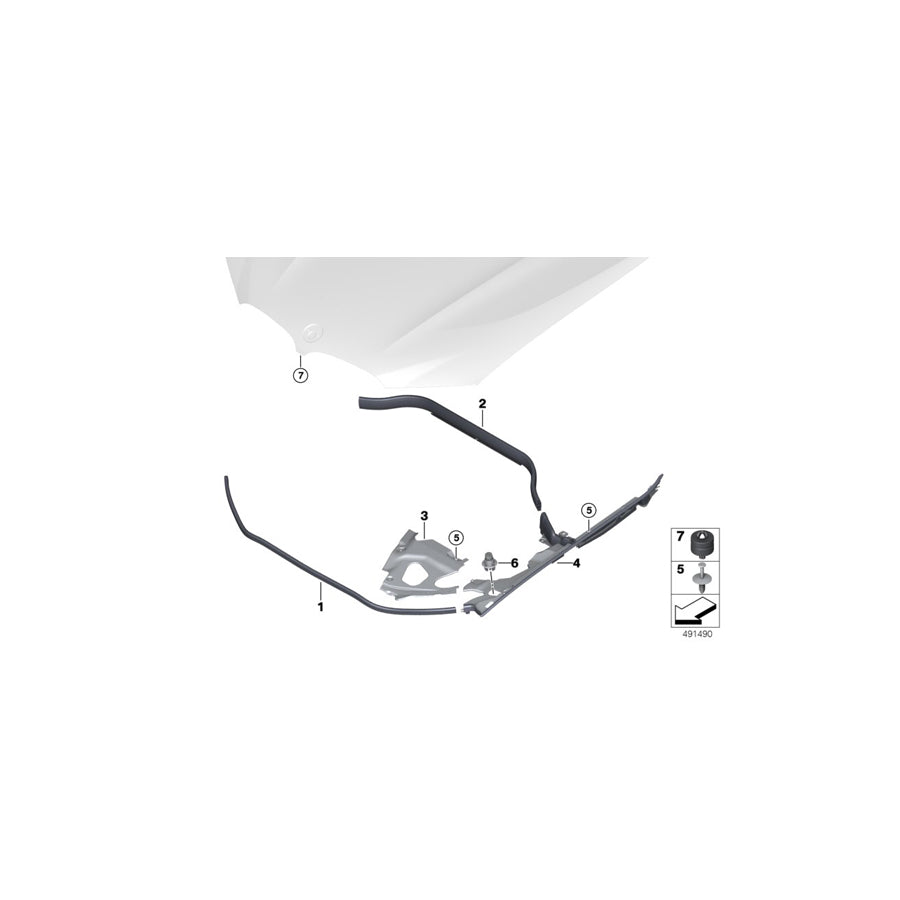Genuine BMW 51767397486 G01 Rear Engine Hood Sealing (Inc. X4 20iX, X4 30iX & X3 20i 1.6)