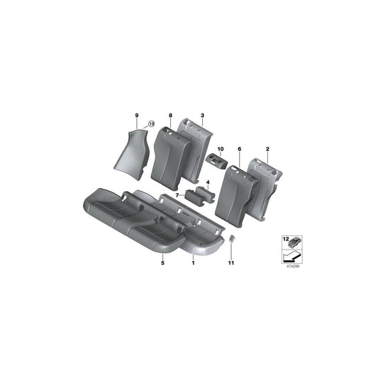 Genuine BMW 52207479693 F36 Rear Seat Cover VENETOBEIGE (Inc. 430dX, 430d & 420iX)