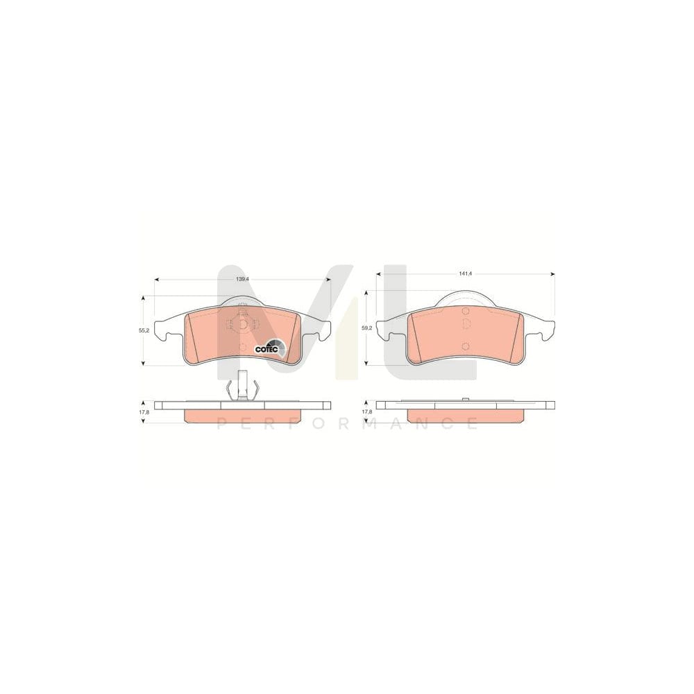 TRW Cotec Gdb4127 Brake Pad Set Not Prepared For Wear Indicator