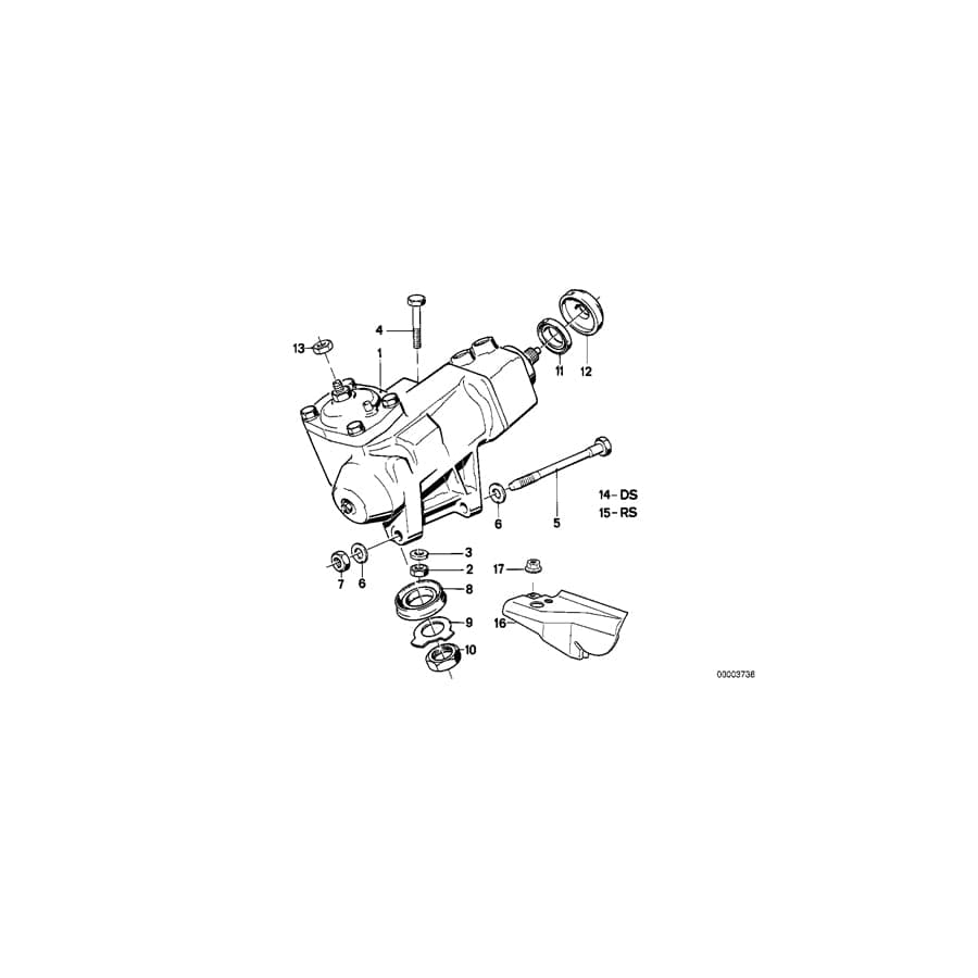 Genuine BMW 32131126622 E28 E24 Exch. Hydro Steering Gear (Inc. M535i, 528i & 635CSi)