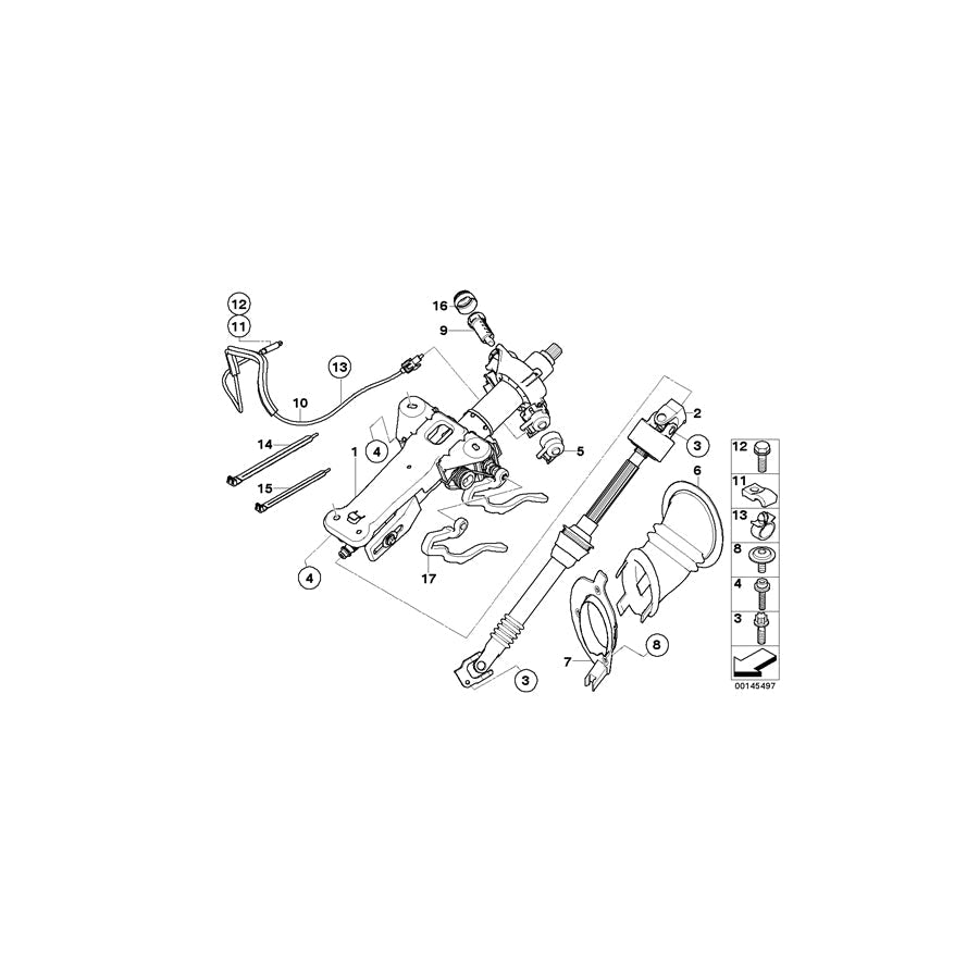 Genuine BMW 32306765858 E64 E61 E60 Positioning Unit Steering Lock (Inc. 530xi, 530d & 545i)