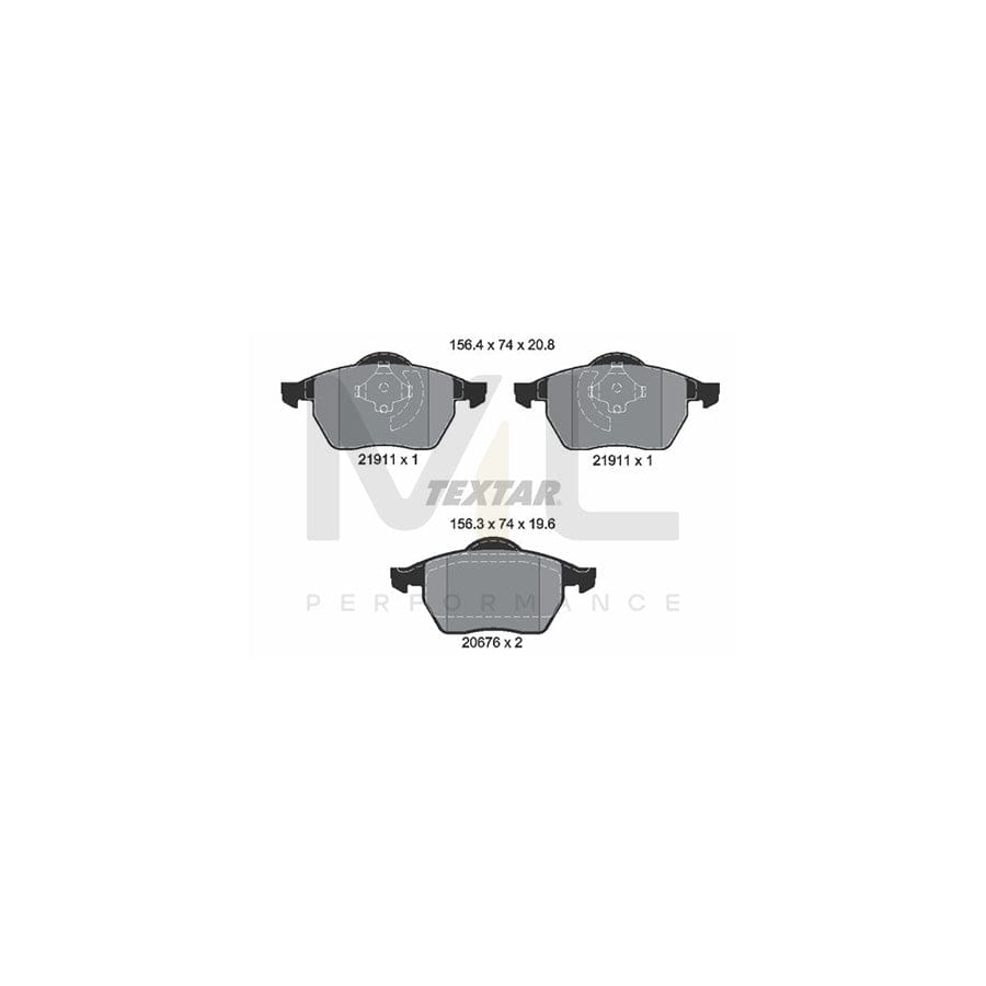 TEXTAR 2191102 Brake pad set not prepared for wear indicator