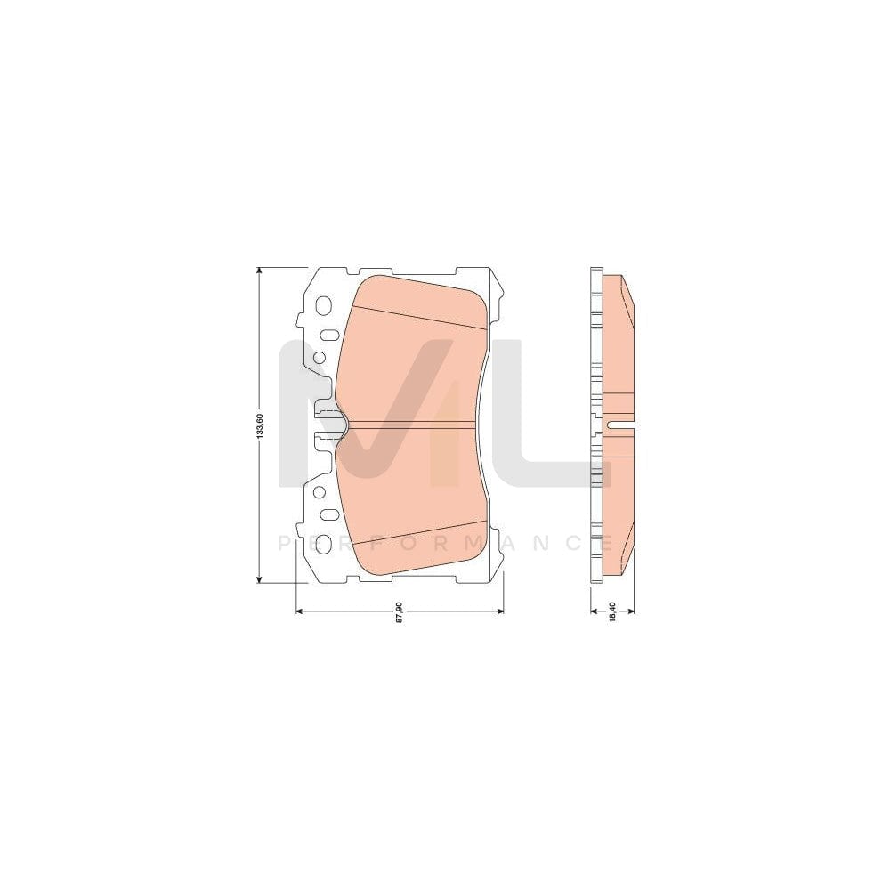 TRW Gdb3473 Brake Pad Set Prepared For Wear Indicator