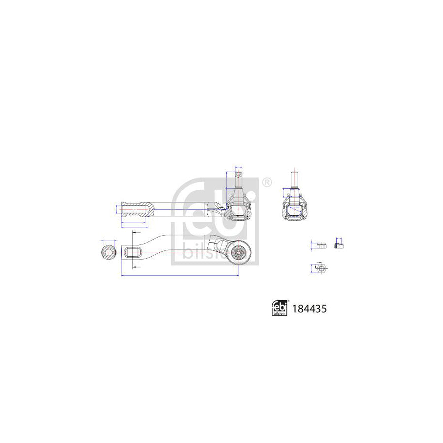 Febi Bilstein 184435 Track Rod End For Nissan Note II Hatchback (E12)