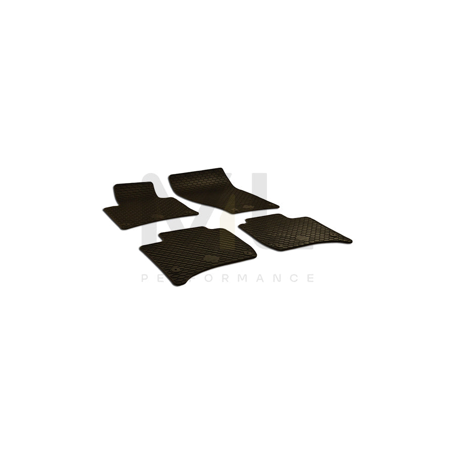 WALSER 50790 Floor mat set Elastomer, Front and Rear, Quantity: 4, Black