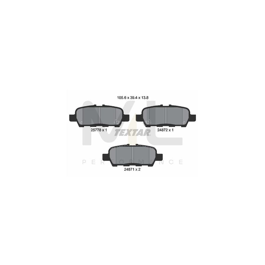 TEXTAR 2577801 Brake pad set with acoustic wear warning