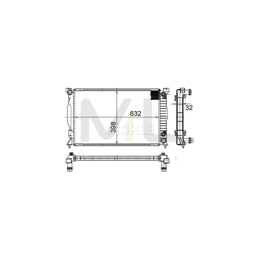 MAHLE ORIGINAL CR 1898 000S Engine radiator for AUDI A4 Brazed cooling fins, Automatic Transmission | ML Performance Car Parts