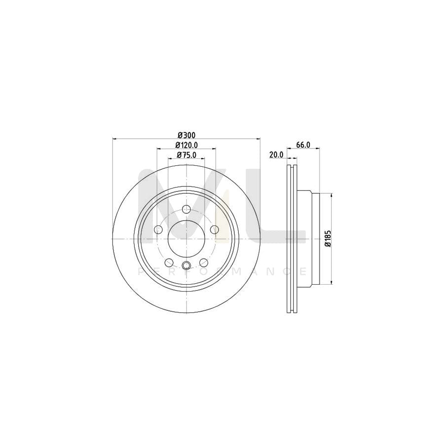 HELLA PRO 8DD 355 118-271 Brake Disc Internally Vented, Coated, without wheel hub, without wheel studs | ML Performance Car Parts