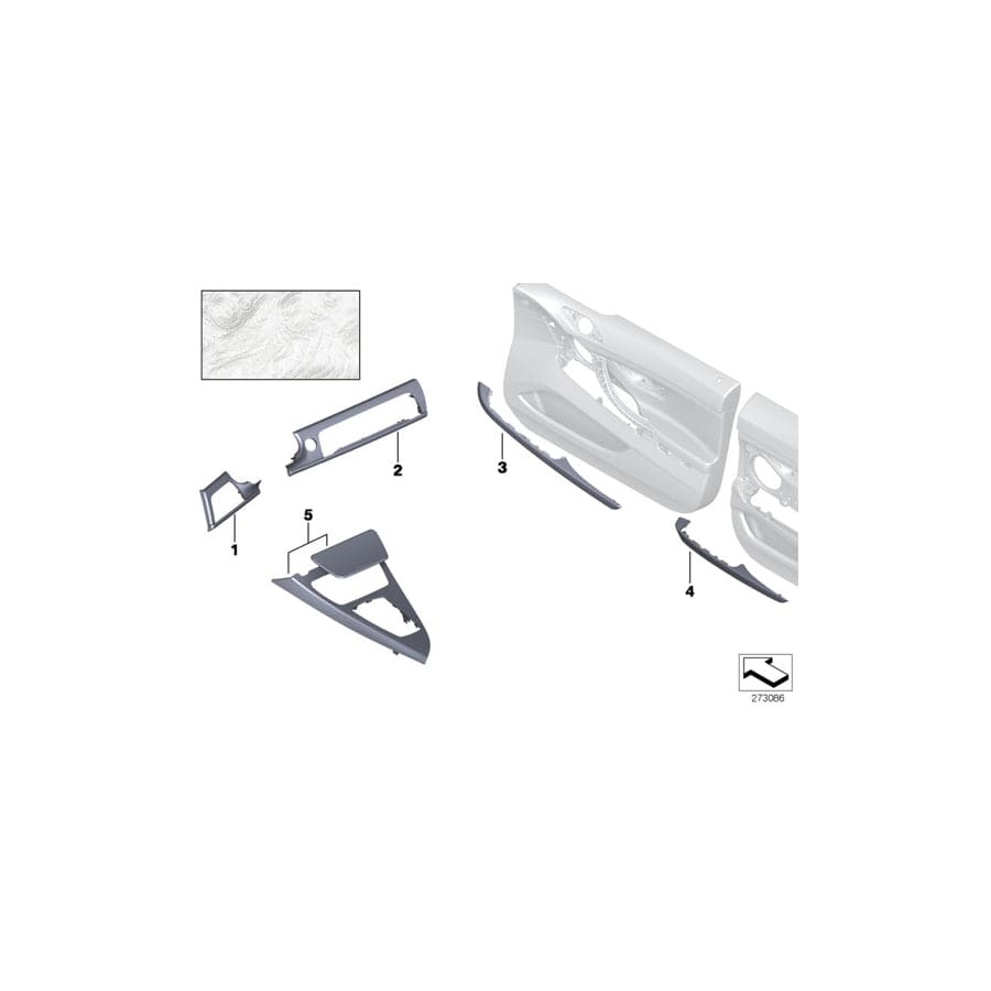 Genuine BMW 51458032875 F13 F12 Wood Panel, Instrument Panel, Center ESCHEMASER WEIß (Inc. 640iX, 650iX 4.4 & 640dX)
