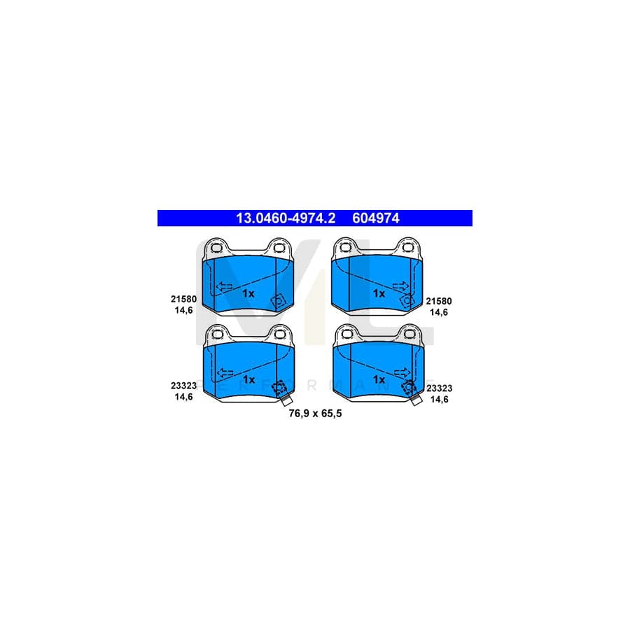 ATE 13.0460-4974.2 Brake pad set with acoustic wear warning