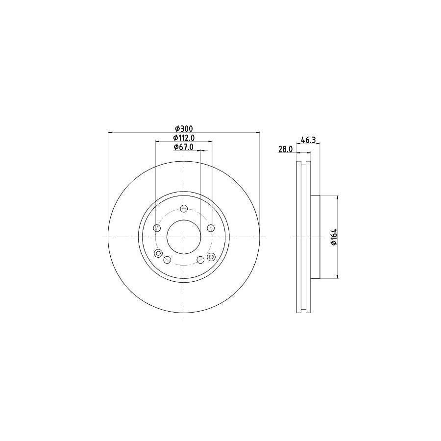 Hella Pro 8DD 355 120-291 Brake Disc