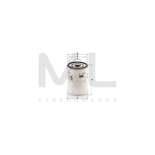 MANN-FILTER W 7034 Oil Filter Spin-on Filter, with one anti-return valve
