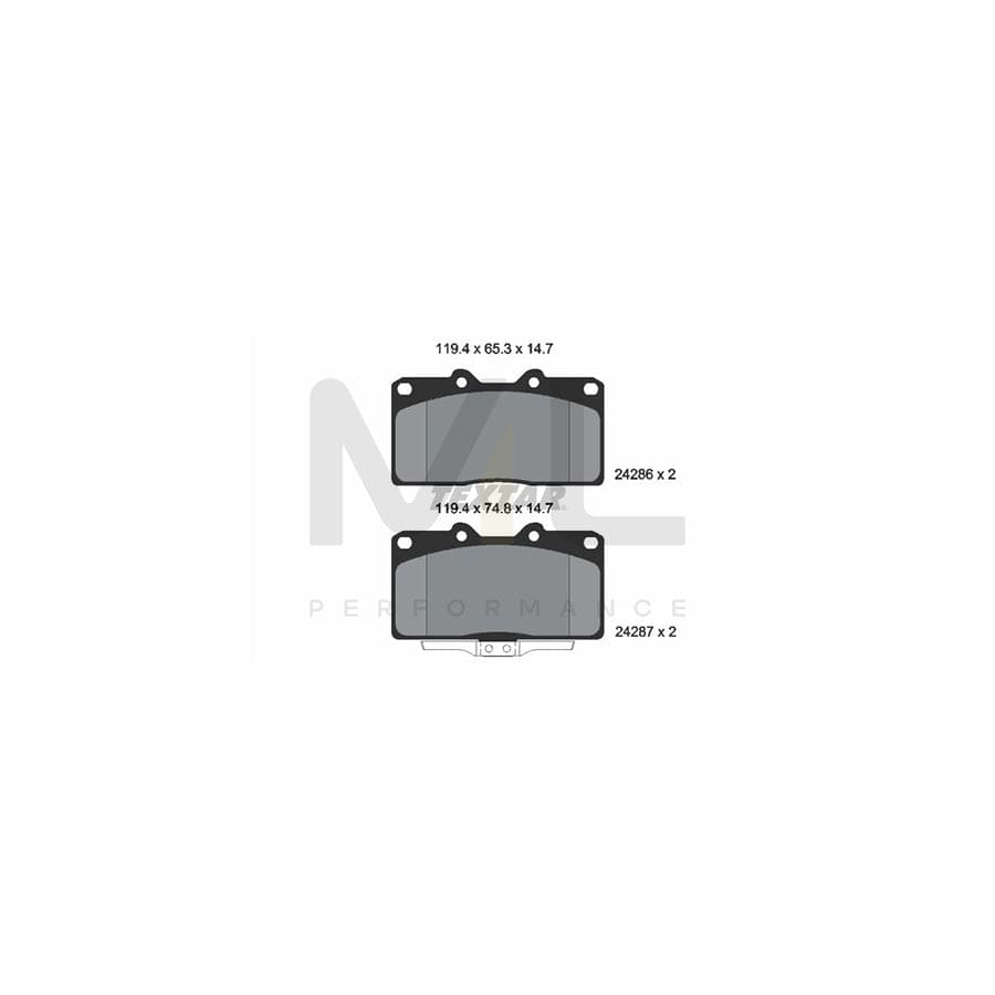 TEXTAR 2428601 Brake pad set with acoustic wear warning
