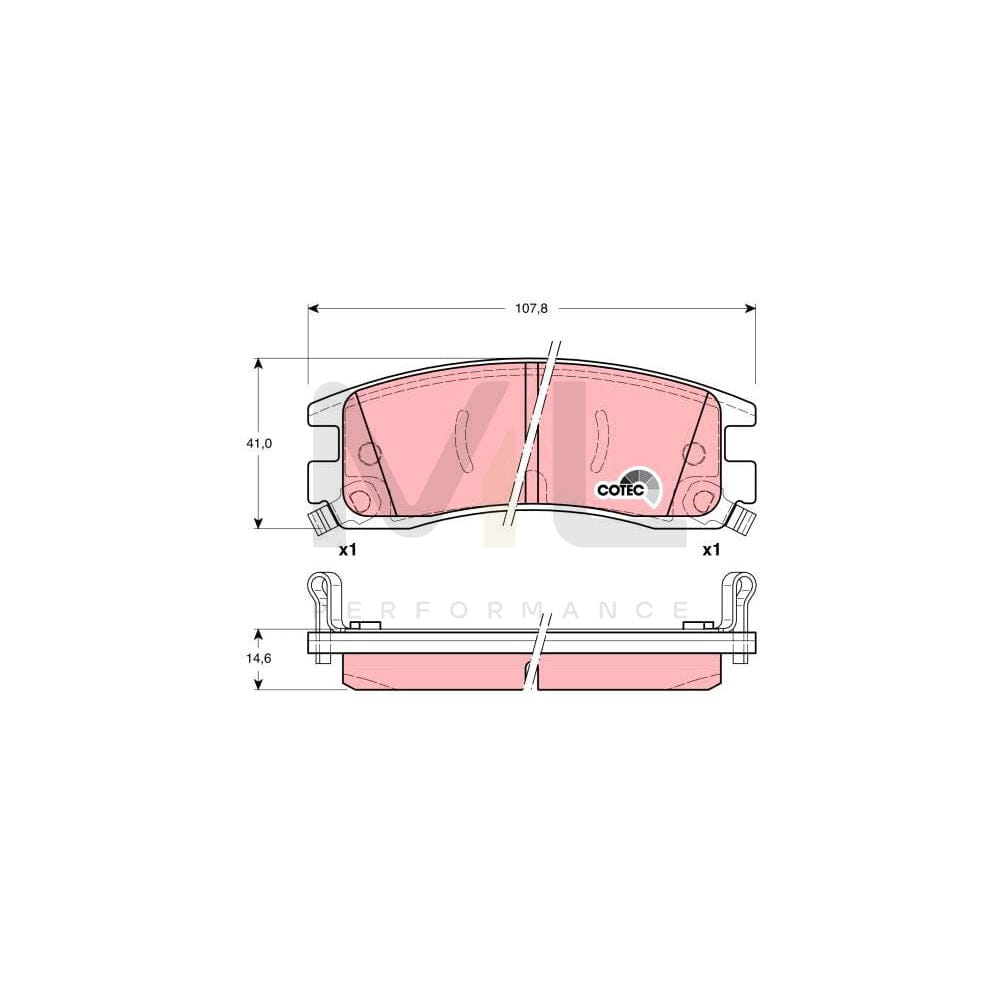 TRW Cotec Gdb1309 Brake Pad Set With Acoustic Wear Warning
