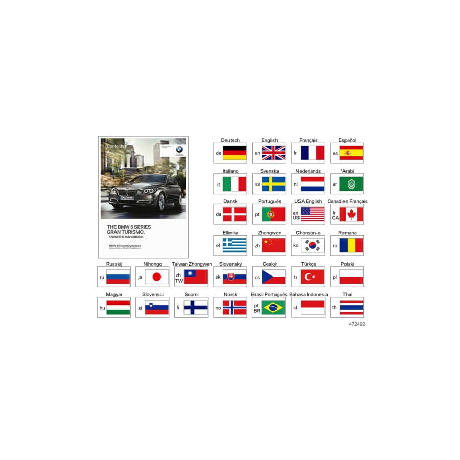 Genuine BMW 01402929640 Owner's Manual F07 JA (Inc. 550iX 4.0, 535d & 535dX)