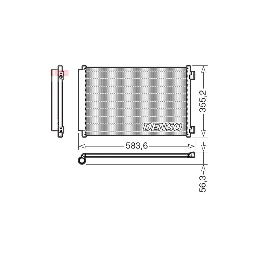 DENSO DCN09146 Air Conditioning Condenser for Fiat 500